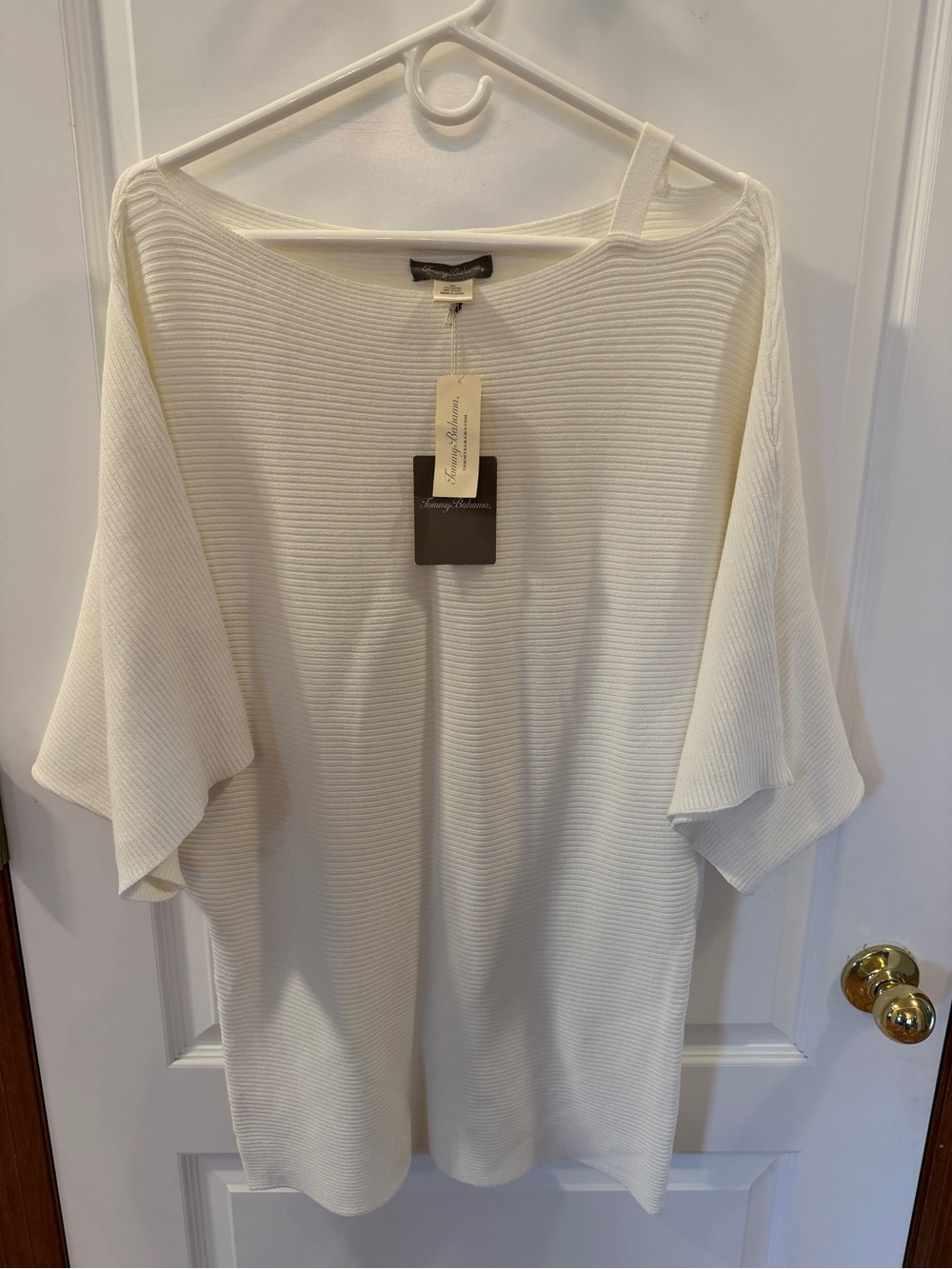 Tommy Bahama NWT Mother of Pearl Ribbed Tunic Dolman Sleeve Top